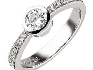 Solitär Zirkonia Ring Silber 925