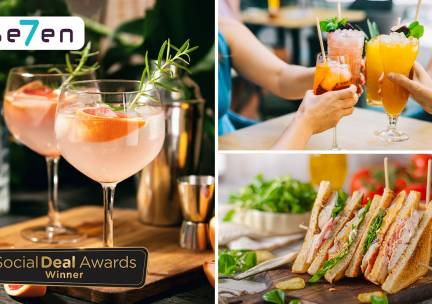 2 cocktails + gerecht naar keuze bij Se7en Utrecht
