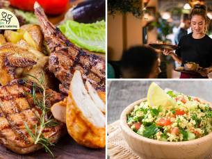 Mixed grill + salade + ratatouille + bijgerecht bij Restaurant Jasmijn