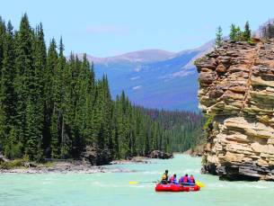 Familienfreundliches Canyon-Rafting an den Athabasca Falls