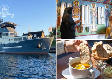 Kloosterschip rondleiding + proeverij + diner + rondvaart (3 uur)