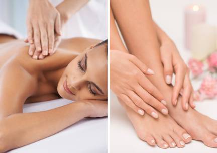 Pedicure-, guasha- of gezichtsbehandeling of ontspanningsmassage