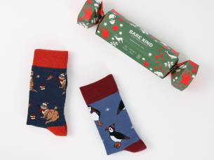 Christmas Cracker Bamboo Socks - 2 Pairs | UK Adult 4-7