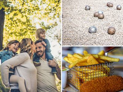 Klootschieten + friet met mini-snacks