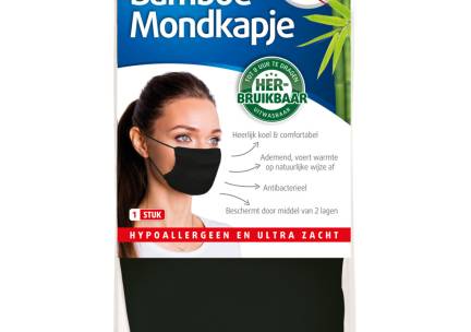 3x Lucovitaal Bamboe Mondkapje Zwart