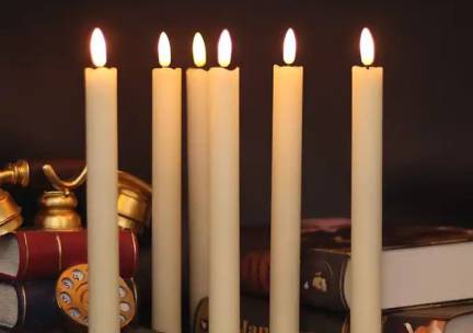 6 LED Dinerkaarsen op batterij - Afstandsbediening - Wit