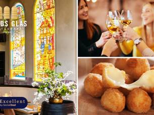 1 glas wijn, speciaalbier of spritzer naar keuze + bittergarnituur bij Gouds Glas in hartje Gouda