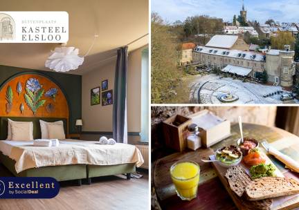 Luxe overnachting voor 2 + ontbijt + evt. wijnproeverij in Kasteel Elsloo