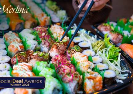 Sushibox (22, 28, 43 of 44 stuks) voor afhaal bij Merlina