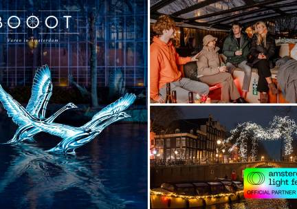 Rondvaart (75 min) tijdens Amsterdam Light Festival + evt. drankjes