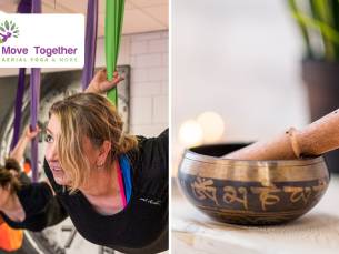 Workshop soundbath Ã³f aerial yoga Ã³f 5 yogalessen