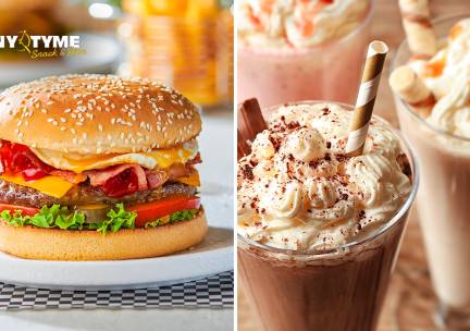 Burger naar keuze + milkshake bij AnyTyme