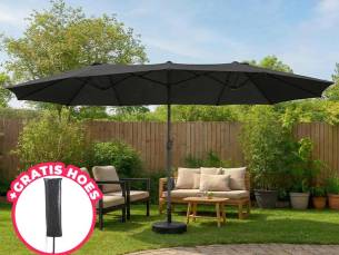 Dubbele ParasolZwart SEVVA&reg; - Inclusief GRATIS Hoes t.w.v. &euro;34,95! ...