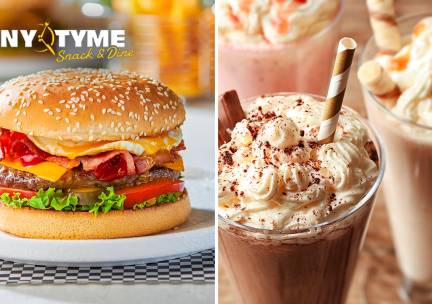 Burger naar keuze + milkshake bij AnyTyme