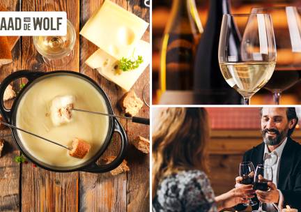 Kaasfondue + evt. dessert en/of fles wijn bij CafÃ© Aad de Wolf