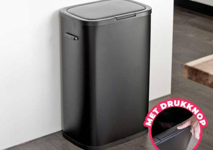 Push Prullenbak 60 Liter met Afdekkend Deksel