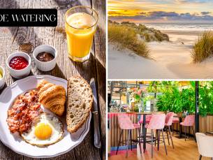 Ontbijt + jus d'orange aan het strand bij Strandpaviljoen de Watering