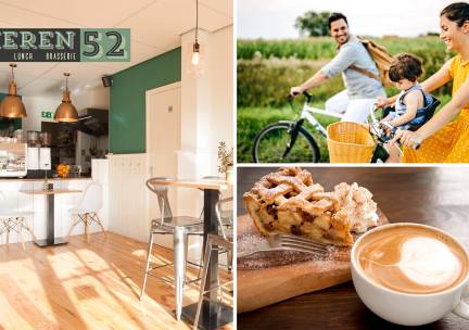 Fietsarrangement incl. warme drank + gebak + lunch bij Heren 52