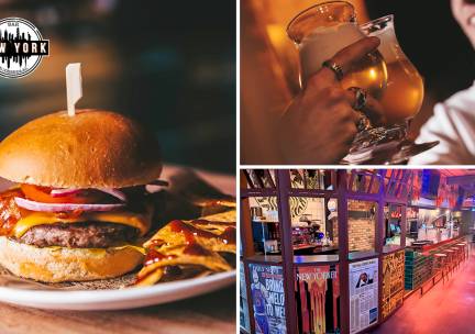 Burger naar keuze + friet + mayonaise bij Bar New York Roosendaal