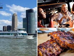 Rondvaart (2,5 uur) door Rotterdam + onbeperkt spareribs of brunchbuffet bij de Leckers Boot