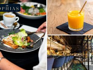 Keuzelunch + warme drank + verse jus d'orange bij Sophias
