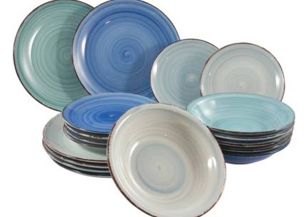 Serviesset Cura&Atilde;&sect;ao - Blauw - 18-delig