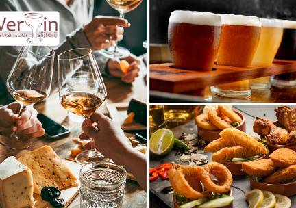 Wijn- of bierproeverij + evt. tapas aan huis (2 uur)