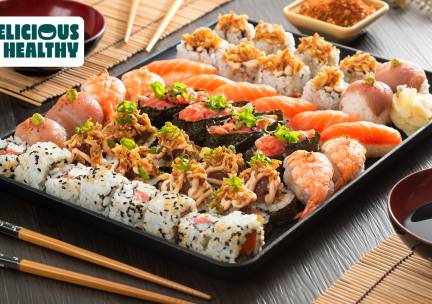 Sushibox (32 of 56 stuks) voor afhaal of thuisbezorgd van Delicious and Healthy