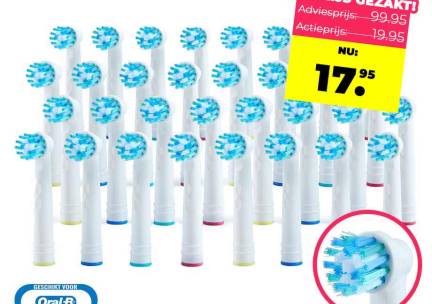 32-Pack Opzetborstels Geschikt Voor Oral-B-Pro Active - ...