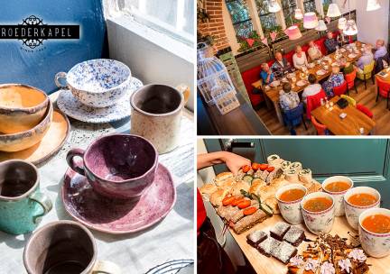 Workshop servies decoreren + lunchplank of high tea of tapasavond + prosecco bij Broederkapel