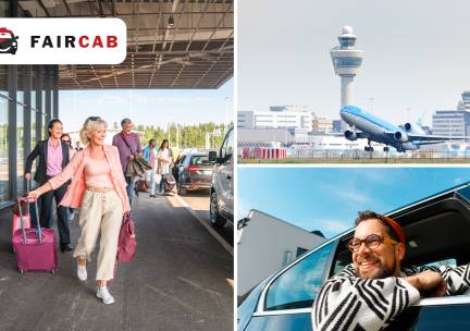 Luchthavenvervoer van of naar Schiphol (1 t/m 4 pers)