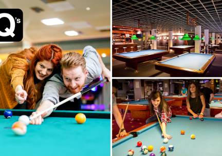 1 of 2 uur poolen bij Q's Pool- en Snookercentrum