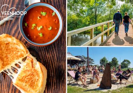Wandel- of fietsarrangement + koffie/thee + gebak + 2-gangenlunch