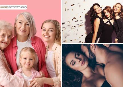 Fotoshoot naar keuze (1,5 uur) + visagie en haarstyling + 1 digitale foto