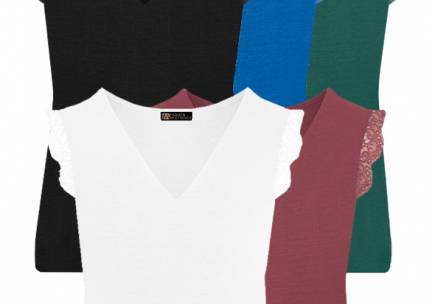 Musthave Deal Kanten V-hals Top Milaan