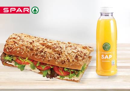 Belegd broodje + vers sinaasappelsap voor afhaal bij SPAR City Den Bosch
