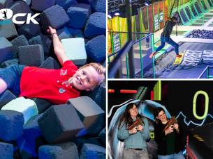 Entree trampoline- en airpark + slushy en chips + evt. Skyrider, lasergame of X-Floor