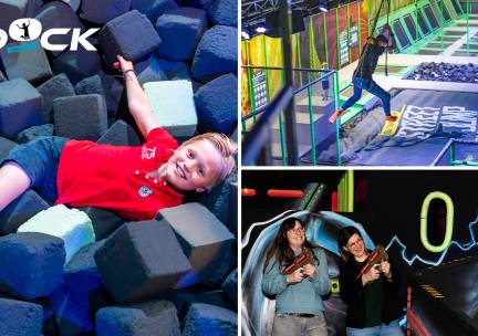 Entree trampoline- en airpark + slushy en chips + evt. Skyrider, lasergame of X-Floor