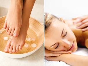 Massage naar keuze (30 min) of voetenwellness (45 min)