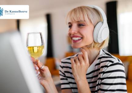 Online wijncursus + wijnproeverij van De Kasteelhoeve