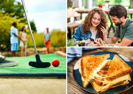 Minigolf voor kinderen of volwassenen + broodje naar keuze + frisdrankje naar keuze