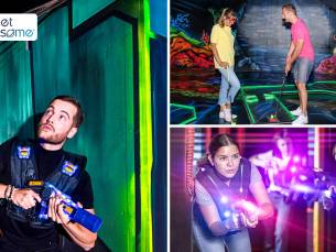 Glow-in-the-dark-minigolf (18 holes) of lasergamen in Nijmegen