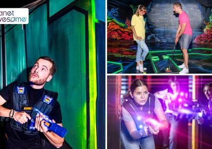Glow-in-the-dark-minigolf (18 holes) of lasergamen in Nijmegen