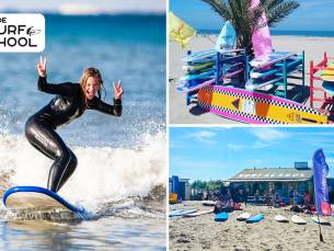 Introductieles surfen + vrij surfen (totaal 3,5 uur) of huur surfplank (2 uur)
