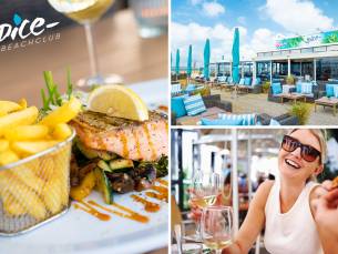 Hoofdgerecht of 2-gangendiner bij Spice Beach Club