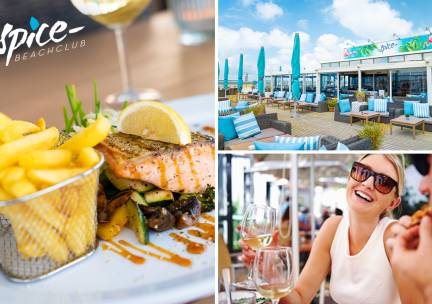 Hoofdgerecht of 2-gangendiner bij Spice Beach Club