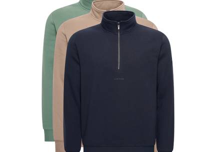 Mario Russo Basic Half Zip Sweater