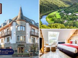 Overnachting voor 2 + ontbijt + late check-out + glas cava in de Ardennen