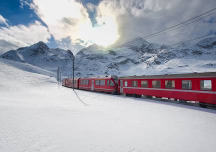 Winter met de Glacier- en Bernina Express
