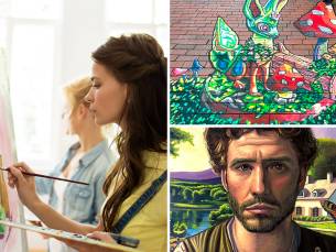 Teken- of schilderworkshop naar keuze (2 uur) + drinken + iets lekkers